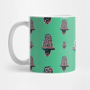 Toot Sweet - Colorful Green Pattern Of An Owl On A Perch Mug